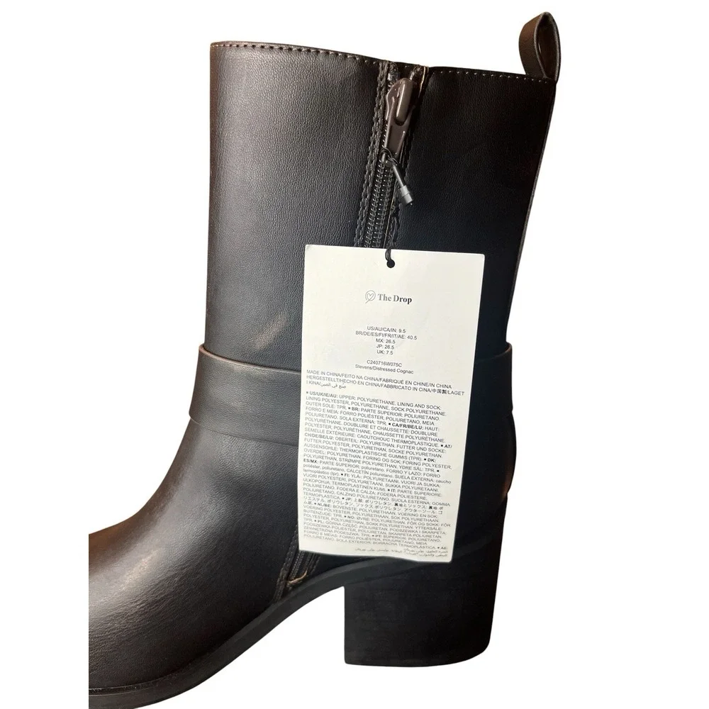The Drop Women's Stevens Chelsea Boot Distressed Cognac Size 9.5
